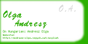 olga andresz business card